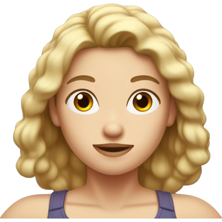 Woman with white skin and brown hair who is showing her biceps  emoji