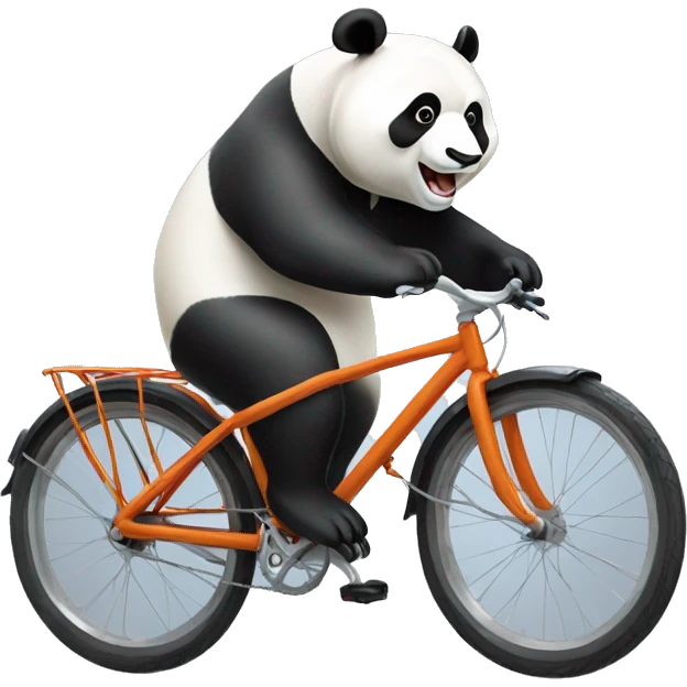 Panda roux à vélo  emoji