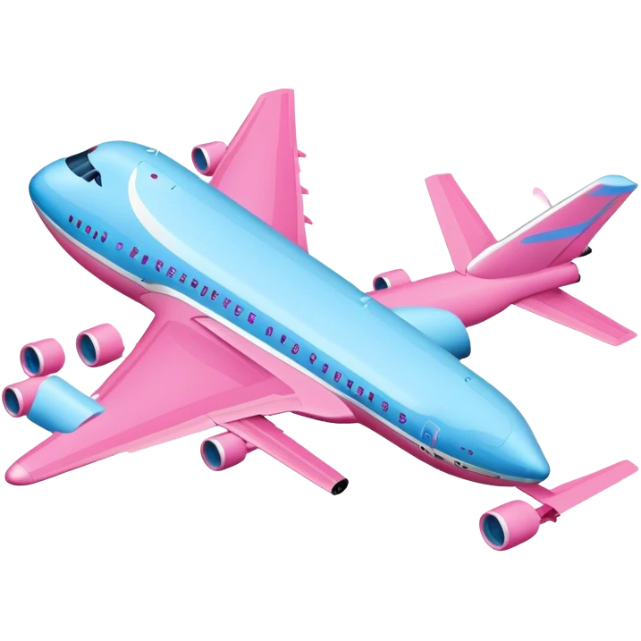 Hot pink and light blue Air Force One emoji