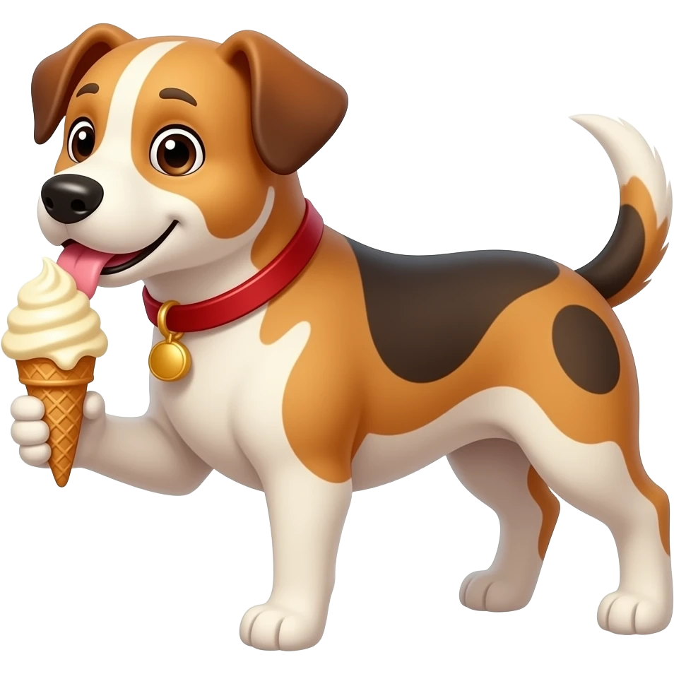 create a video of a dog licking ice cream on a sunny day emoji
