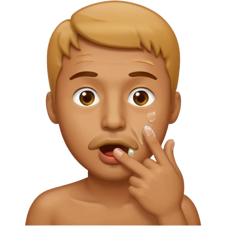 Homem apaixonado,com dedo na boca,dentro da boca emoji