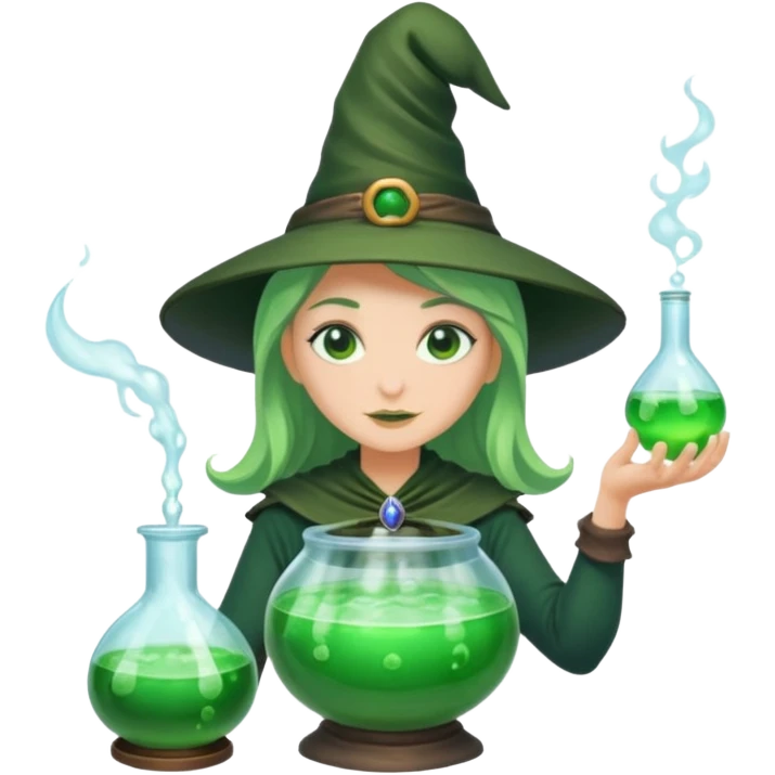 green witch cooking potion emoji