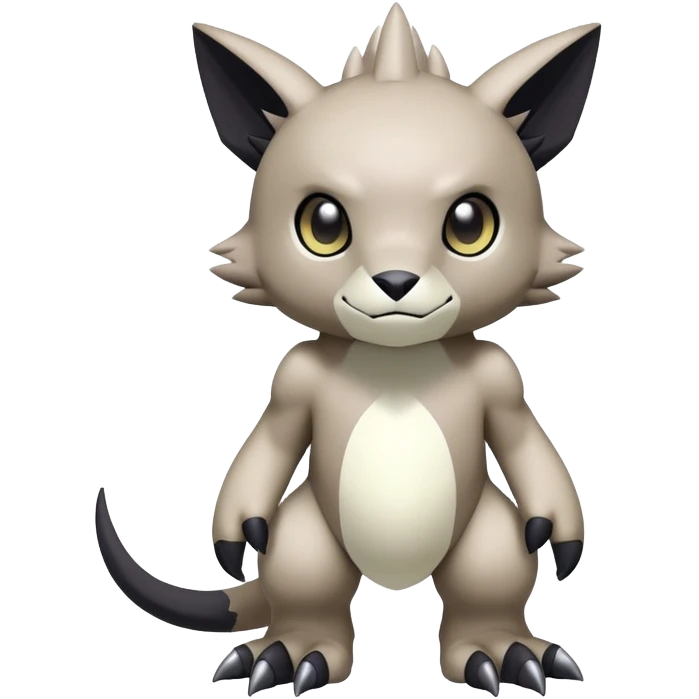 cute dark kawaii cool edgy Digimon-Fakemon-animal full body emoji