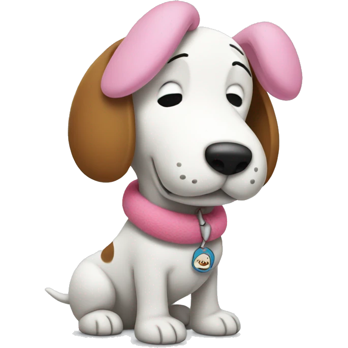 Snoopy with pink bun  emoji