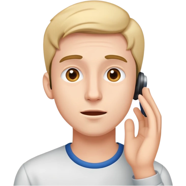 young man hearing impairment emoji
