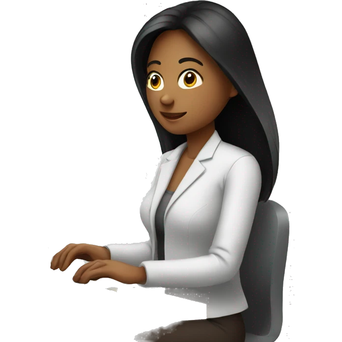 woman works at computer emoji
