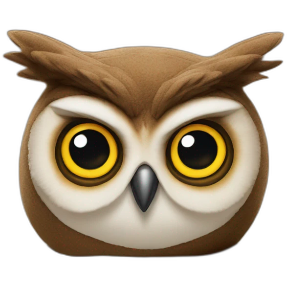 TY brand owl plush toy emoji