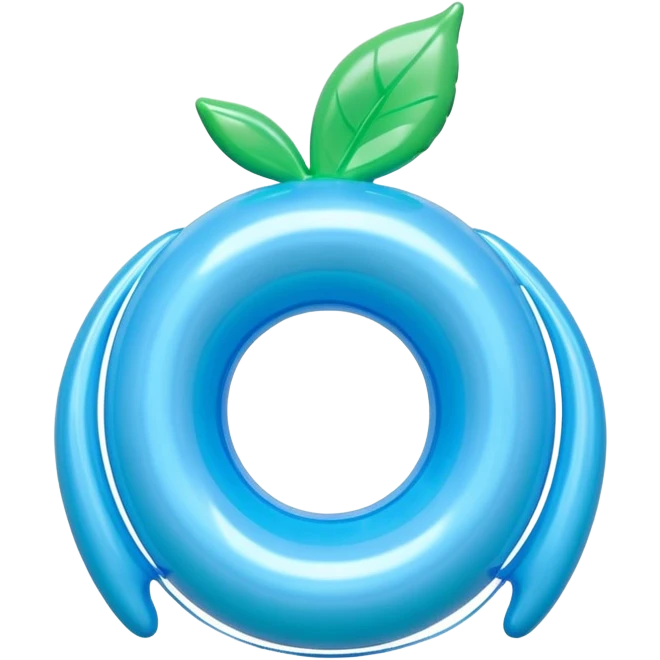 3D render of Water Wings made of shiny inflatable vinyl, visible seam lines, air valve, highly reflective plastic texture, pool toy aesthetic, Apple emoji style, isolated on white background --v 6.0 emoji