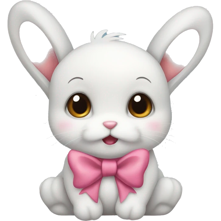 cute bunny with bow emoji