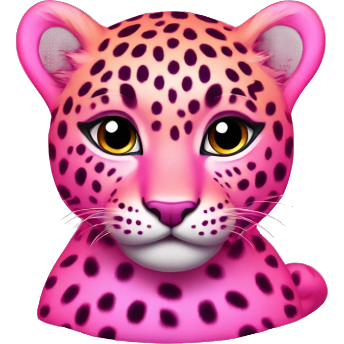 neon pink orange leopard cub emoji