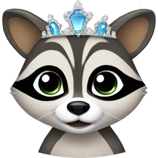 Raccoon wearing a tiara emoji