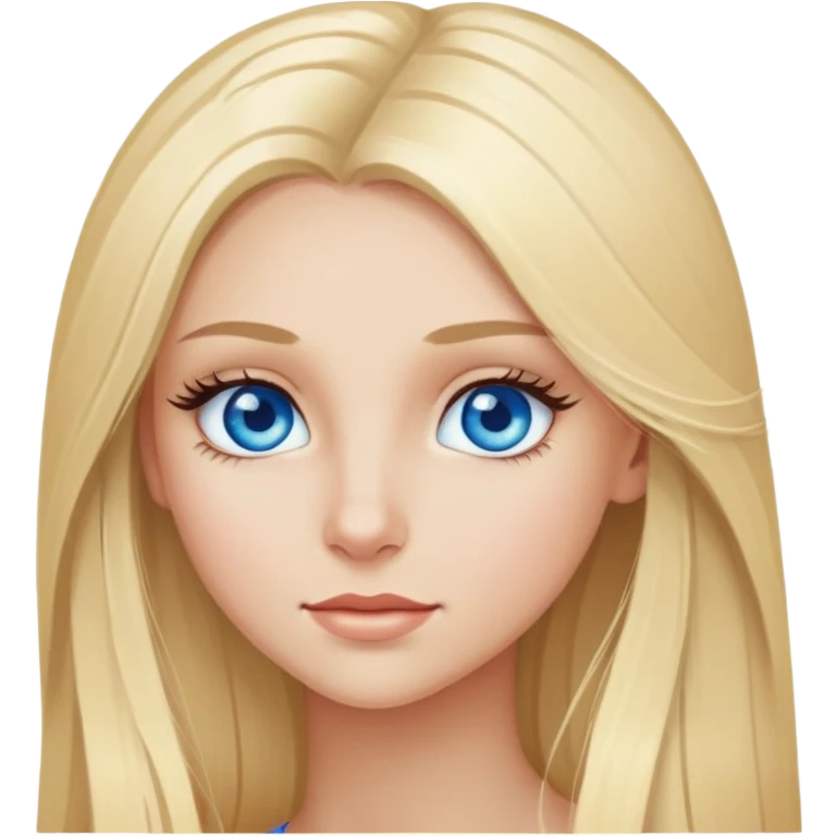 blonde girl with blue eyes, lashes, long hair emoji