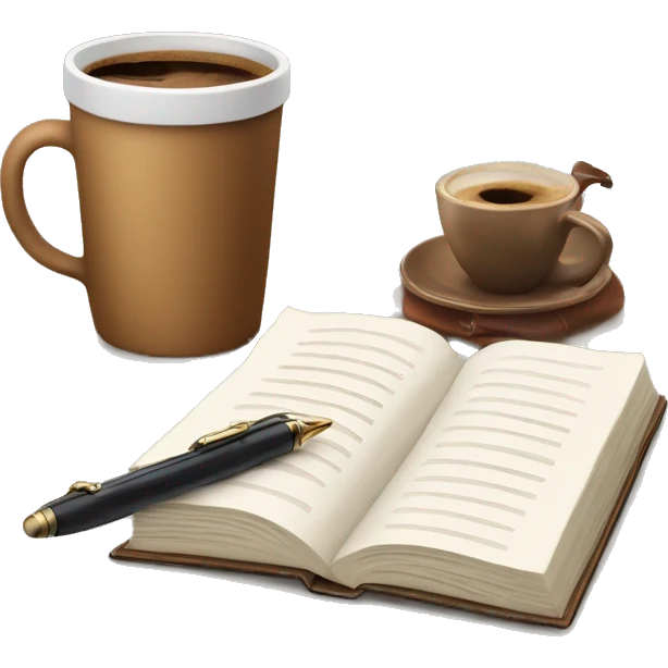 Book with coffee and pen  emoji