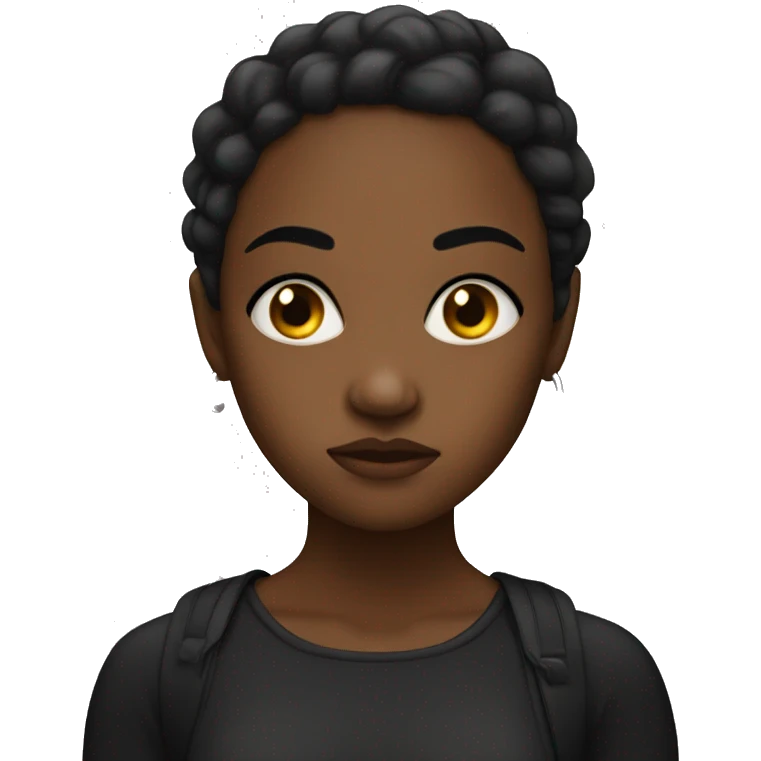 Mean mug black girl emoji