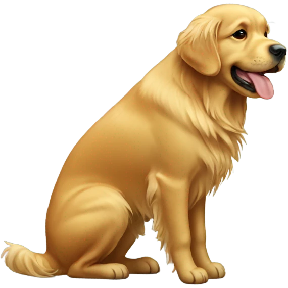 Golden retriever pooping emoji