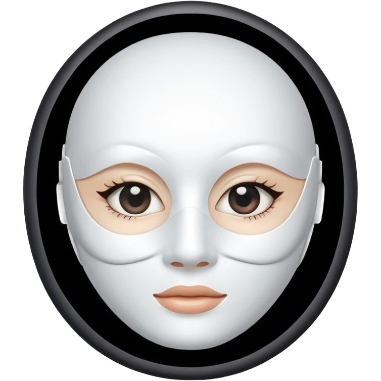 a beauty product box of white mask pack with rounded eyehole emoji