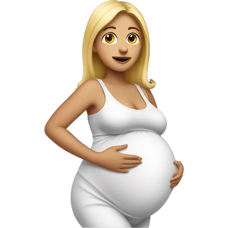 pregnant woman with her belly emoji