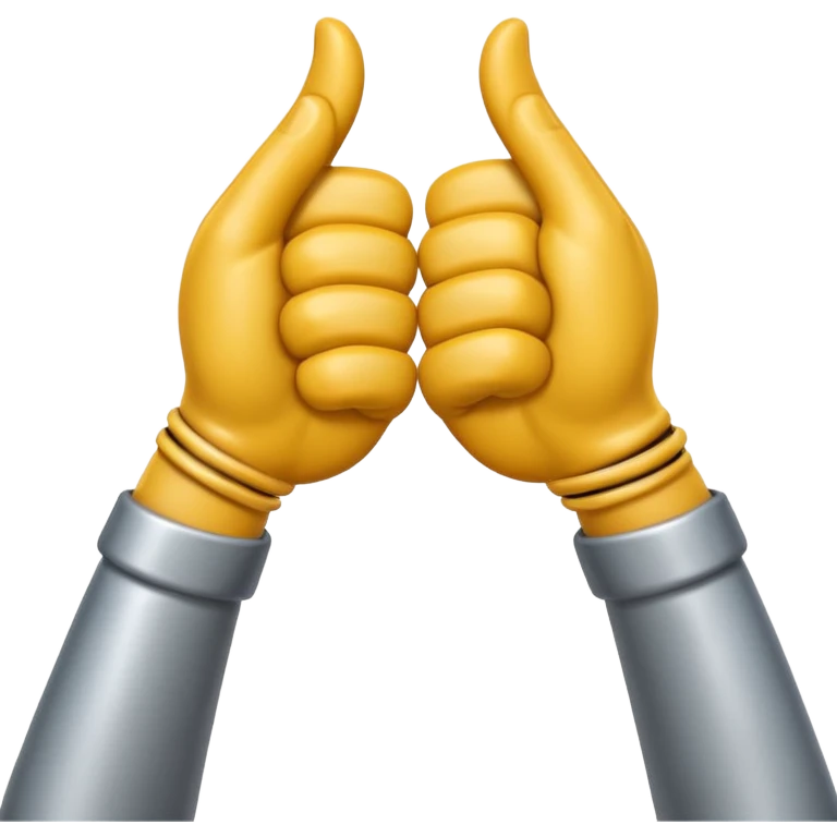 Apple-style 3D emoji of two cartoon hands tightly gripping and bending a solid metal rod, showing visible strain and tension lines around the bend, with dynamic motion curves to emphasize the effort, realistic lighting and smooth Apple emoji texture, no background. emoji