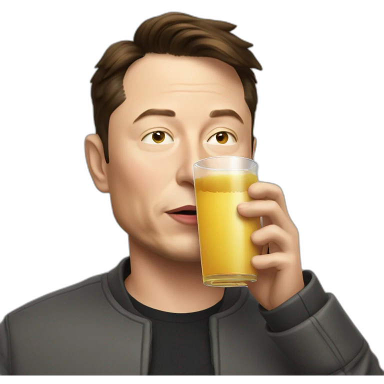 elon musk drinking apple juice emoji