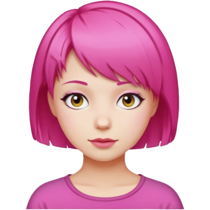 Девушка ярко розовые короткие волосы emoji