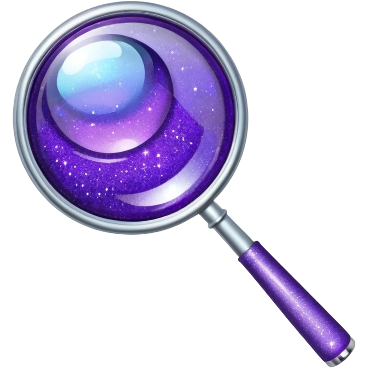 glitter purple and magnifying glass emoji