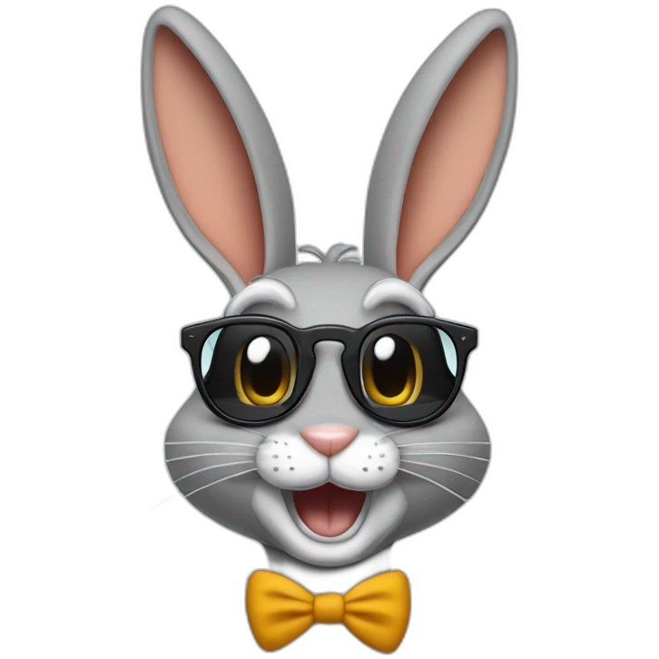 Bugs Bunny con lentes y sonriendo  emoji
