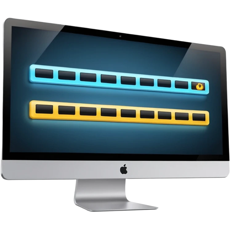 computer screen with a timeline bar emoji