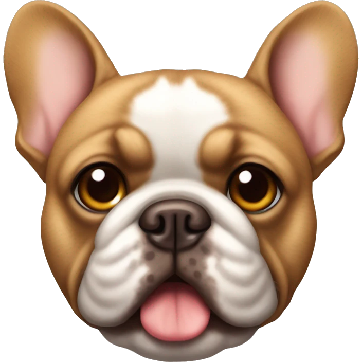 Fluffy Brown french bulldog emoji