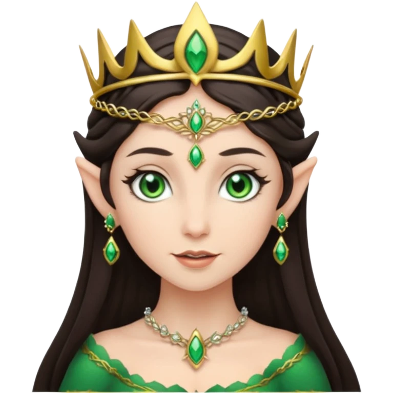 elf woman wearing tiara and dark hair emoji