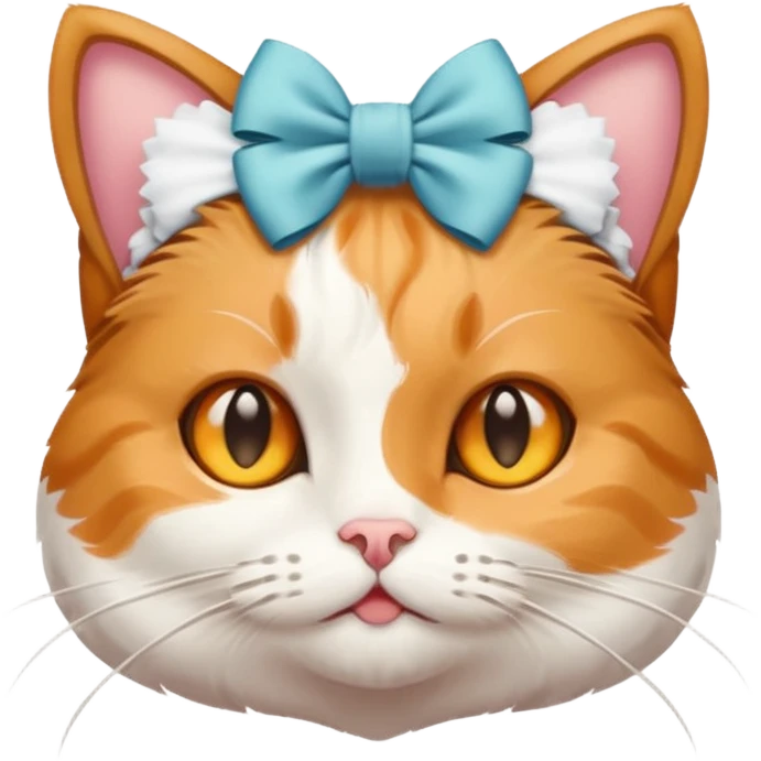 Cat with a white bow on its head emoji
