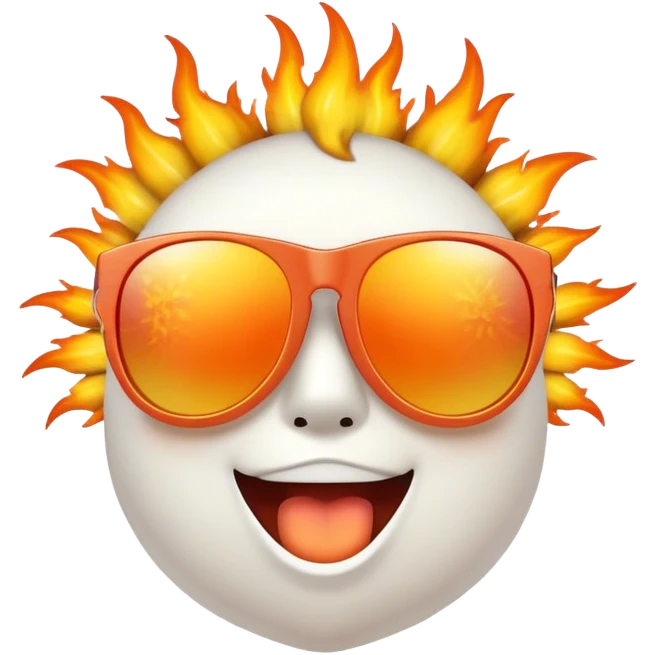 An anthropomorphic bursting firework wearing sunglasses  emoji