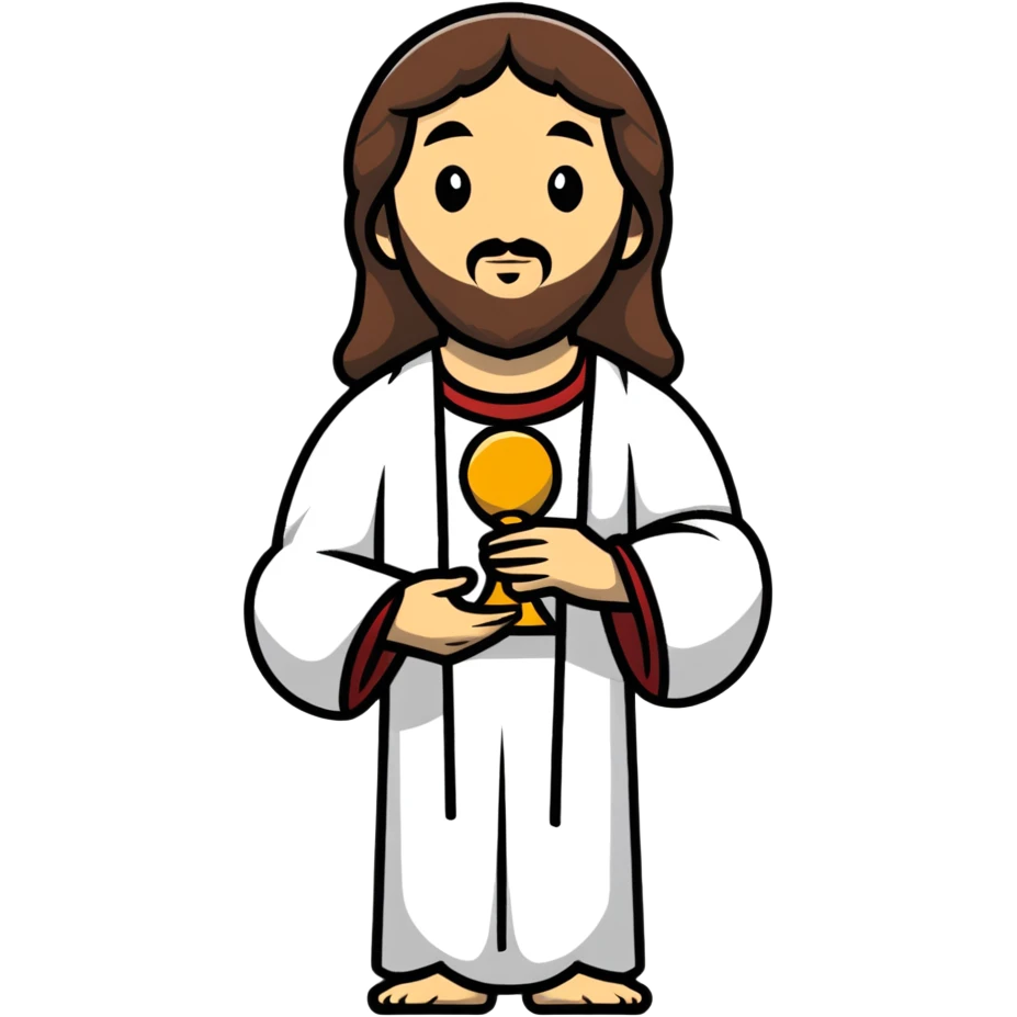 Jesus with the Eucharist at Mass emoji