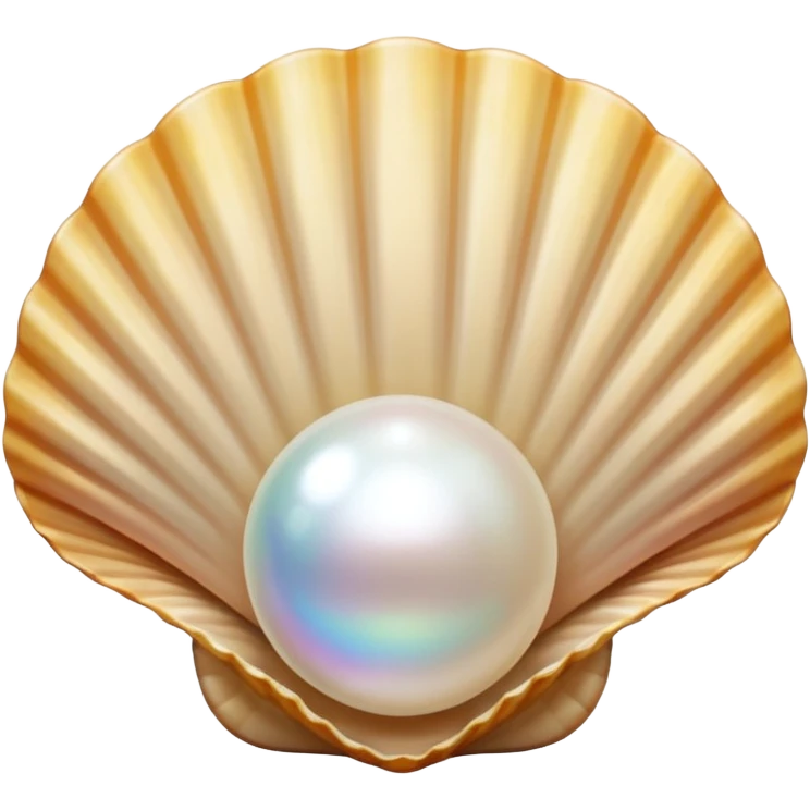 light beige open shell with pearl emoji