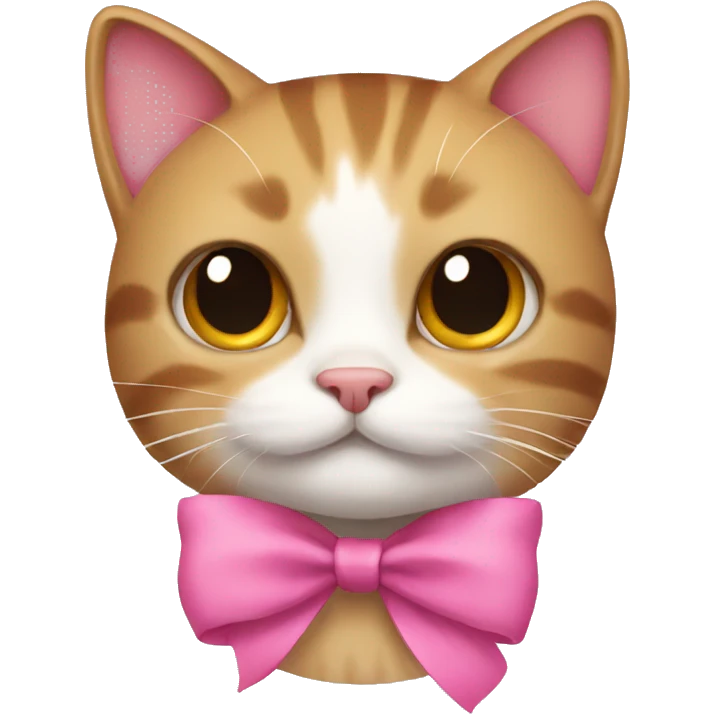 Cat with a pink bow emoji