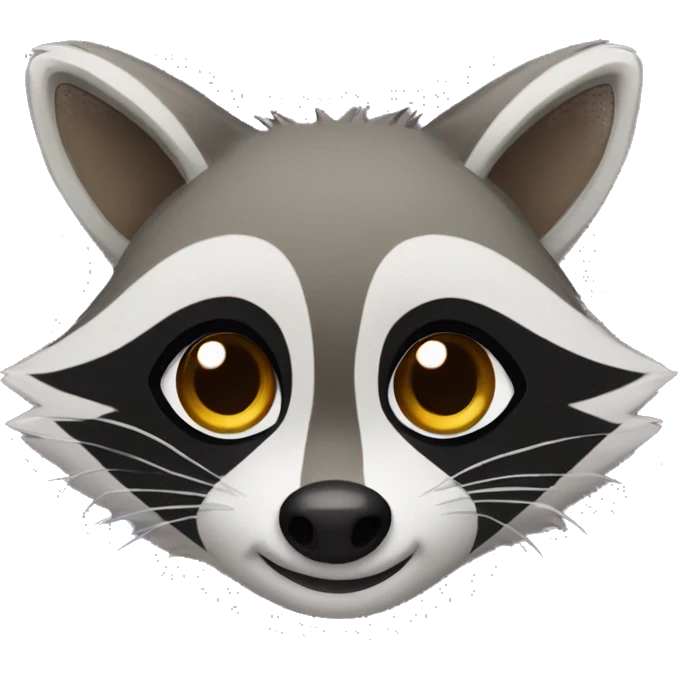 Raccoon with hazel eyes looking thankful emoji