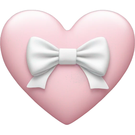 Pastel pink heart with white bow emoji