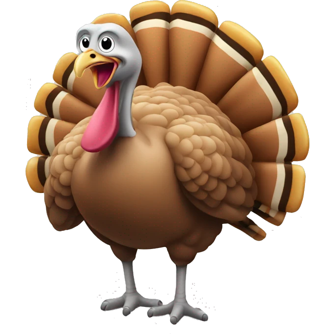 Turkey with two legs bent back  emoji
