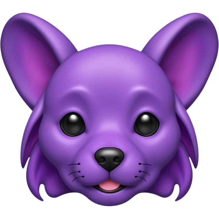 alien dog purple, folded ear emoji