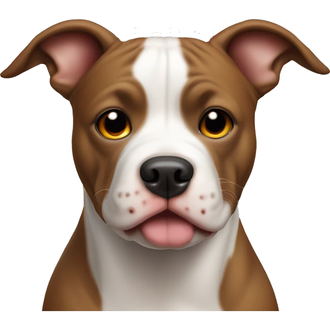 Pitt bull dog with white face and brown ears and nose  emoji