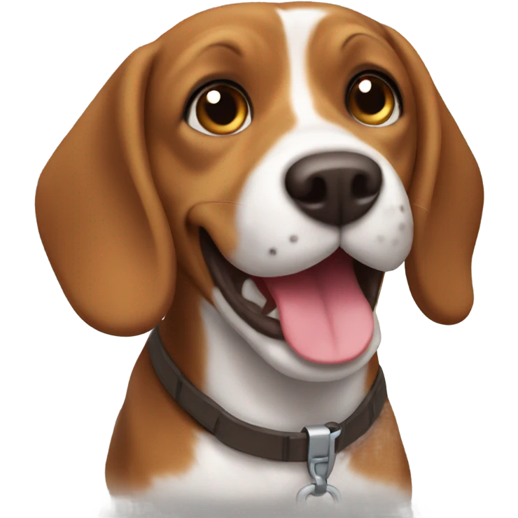 Happy brown beagle  emoji