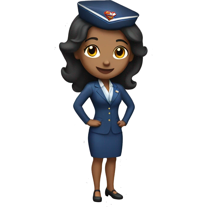 Generate A female flight attendant in supergirl pose  emoji