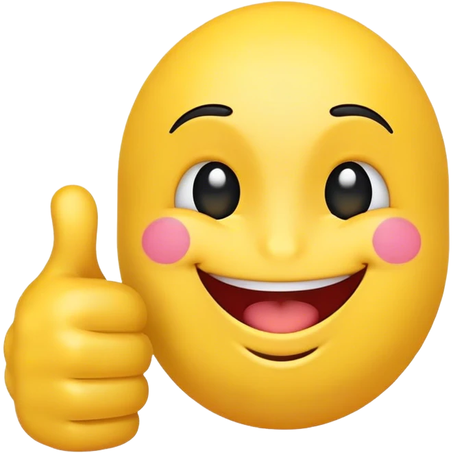 cheerful emoji with thumbs-up emoji