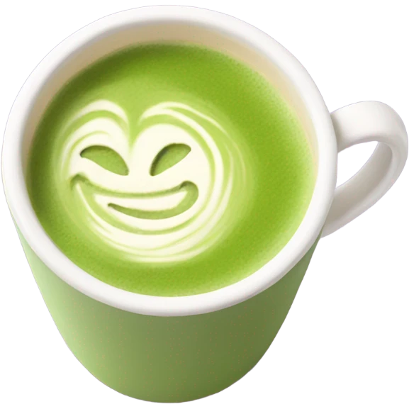 Realistic Matcha latte in pastel mug emoji