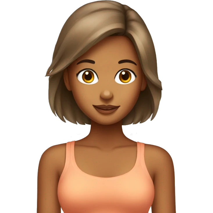 Young tanned girl with Pomeranian emoji