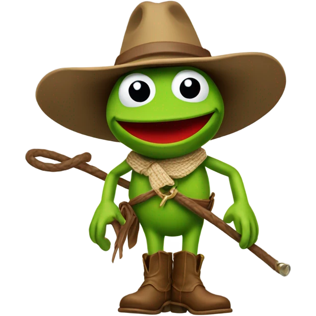Kermit the frog and a cowboy emoji