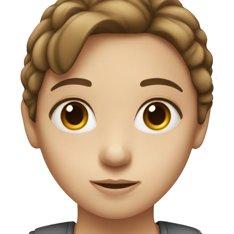 girl with a brown hairs, brown eyes an white skin emoji