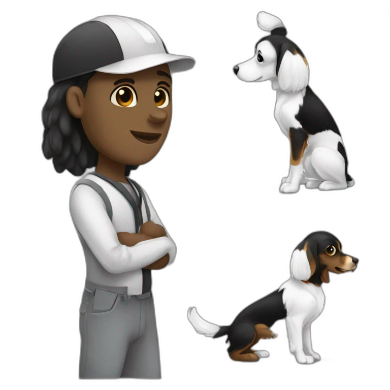 Black an white worker cocker dpanniel emoji