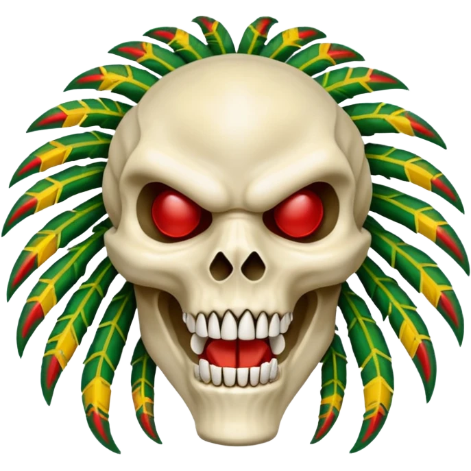 smiling bone predator from movie predator with rasta emoji
