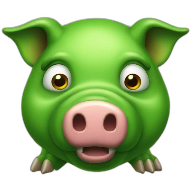 green poisonous pig emoji