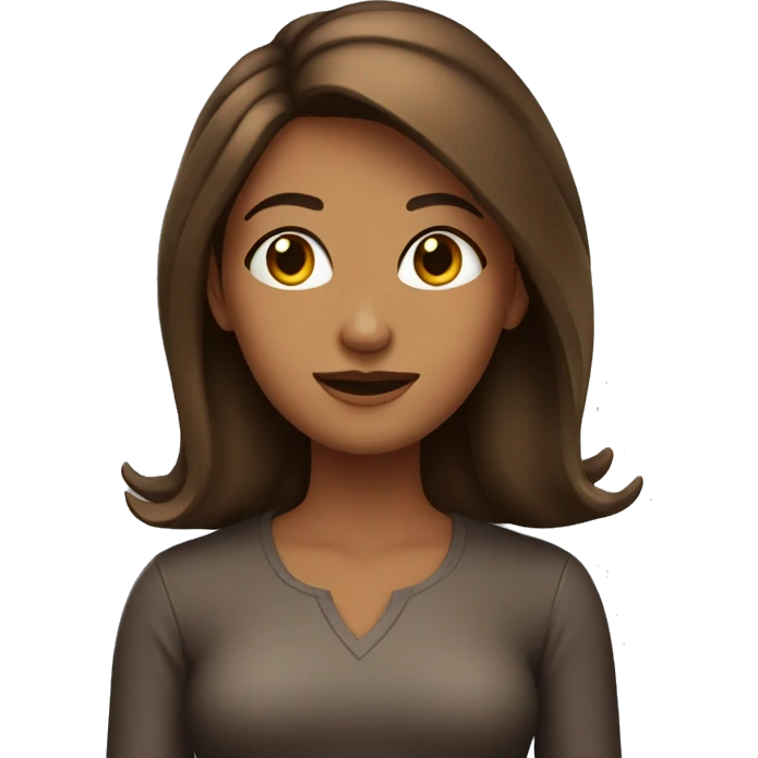 mujer piel clara con pelo corto color marron emoji